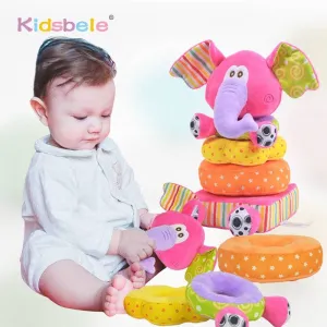 Baby Toys Soft Plush Mobile Rattles Toys Elephant Stacking