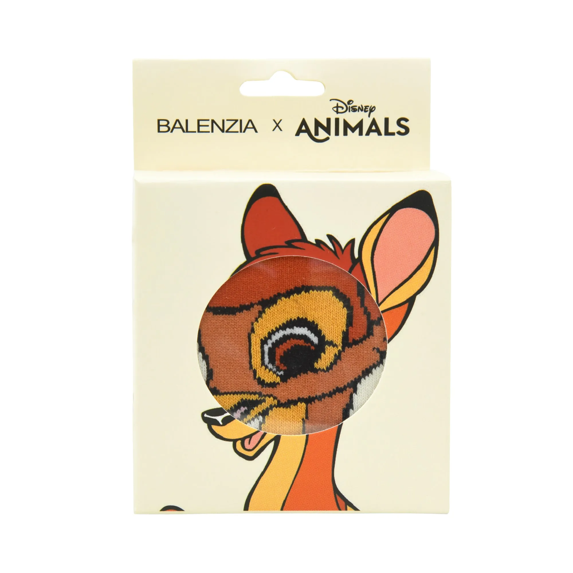 Balenzia X Disney Character Cushioned Ankle socks for women-Bambi(Pack of 1 Pair/1U)-Cream