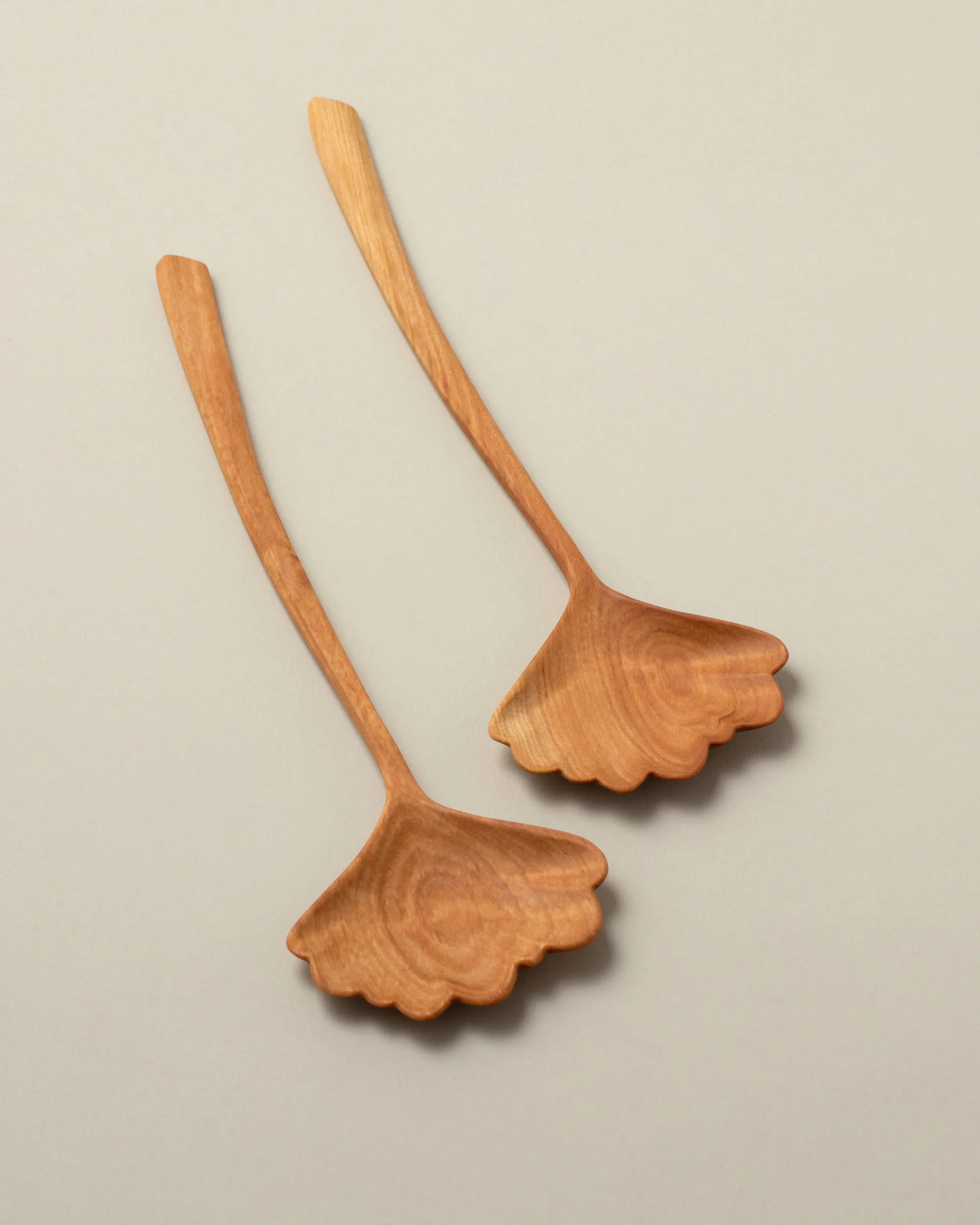 Birch Ginkgo Leaf Servers