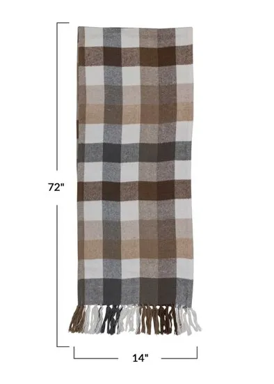Brushed Cotton Plaid Table Runner - 72"x14"