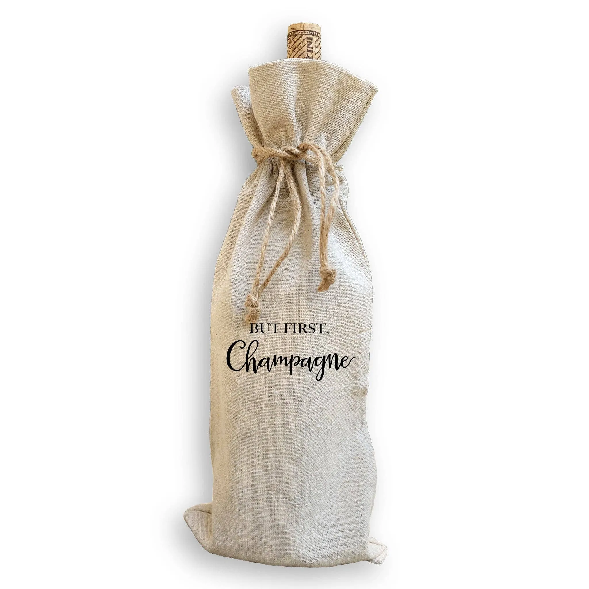 But First Champagne: White Guest Towel