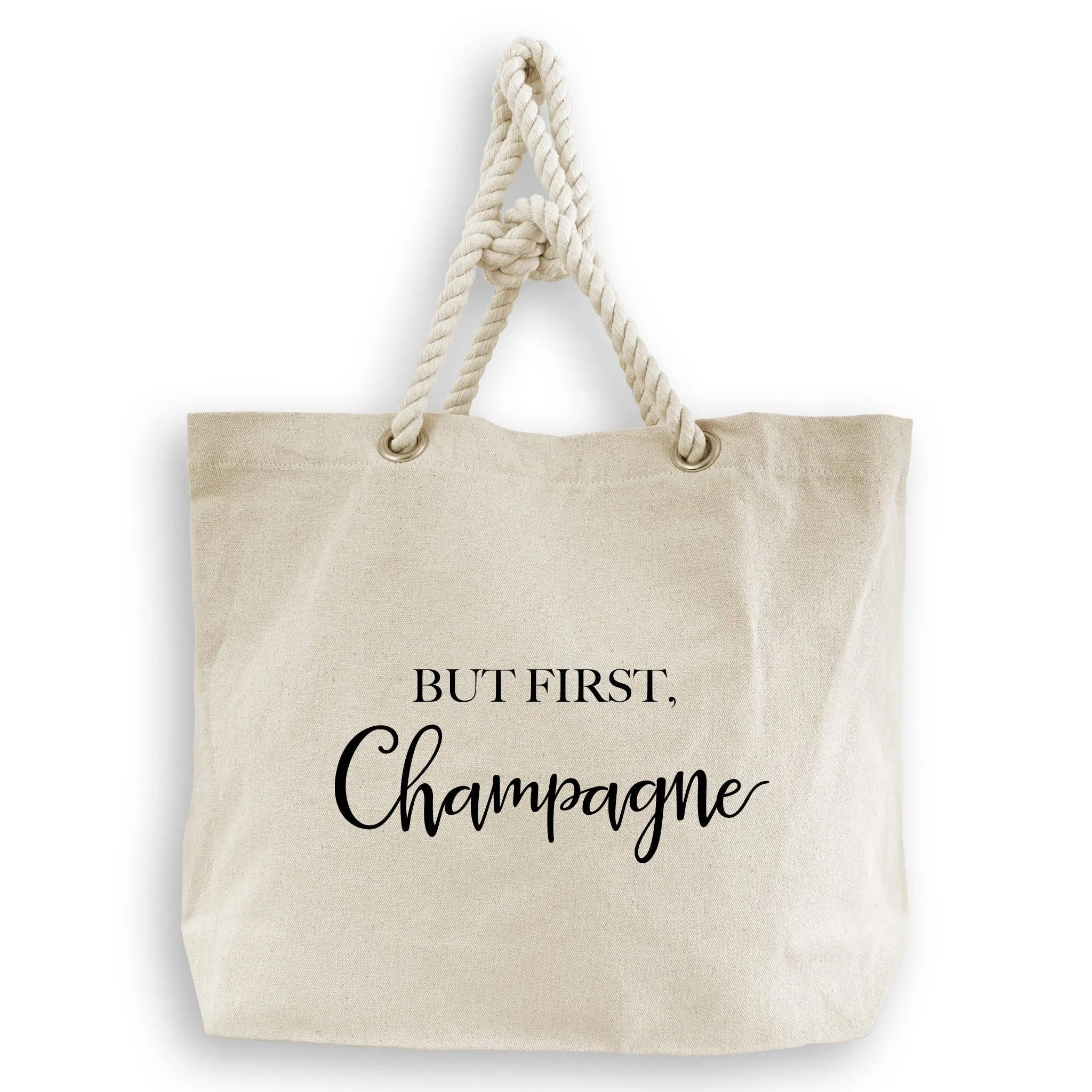 But First Champagne: White Guest Towel