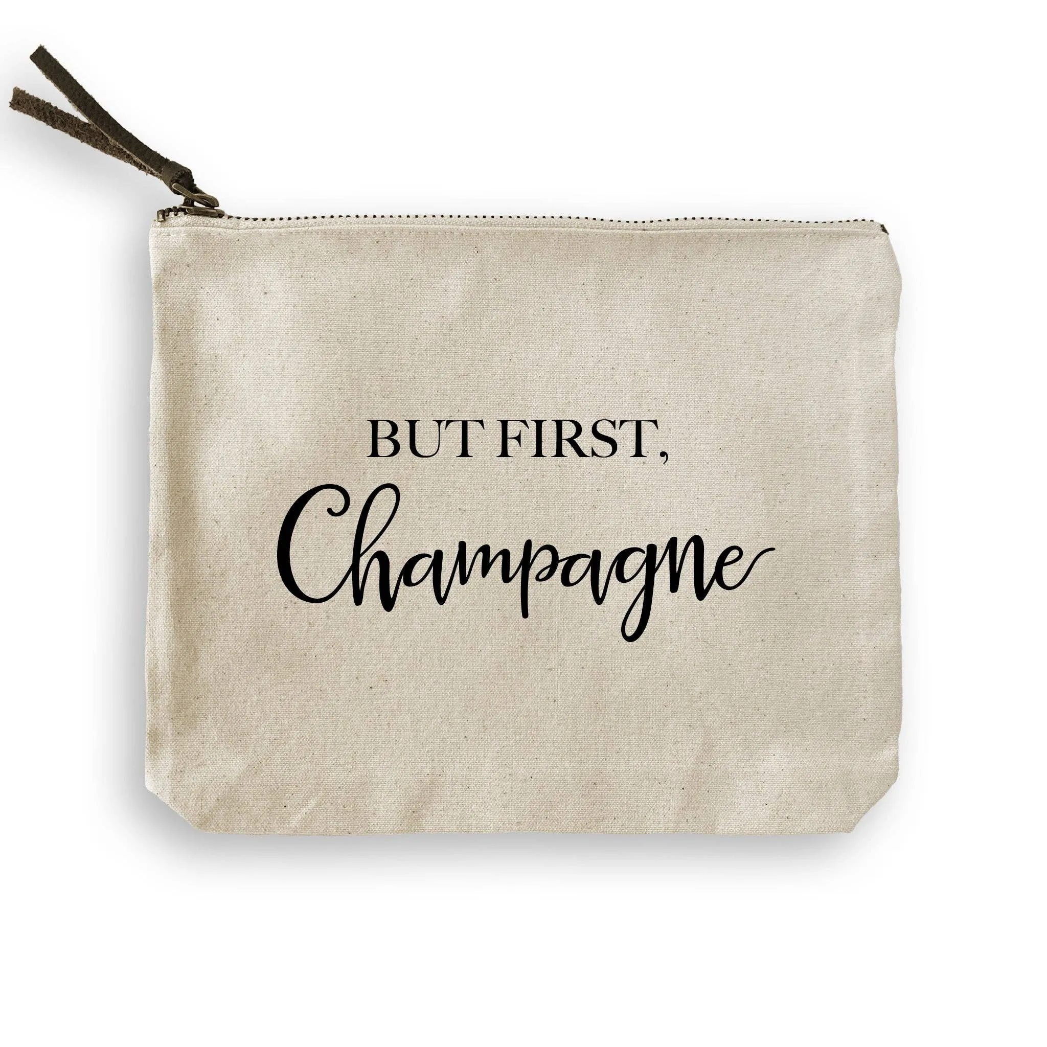 But First Champagne: White Guest Towel