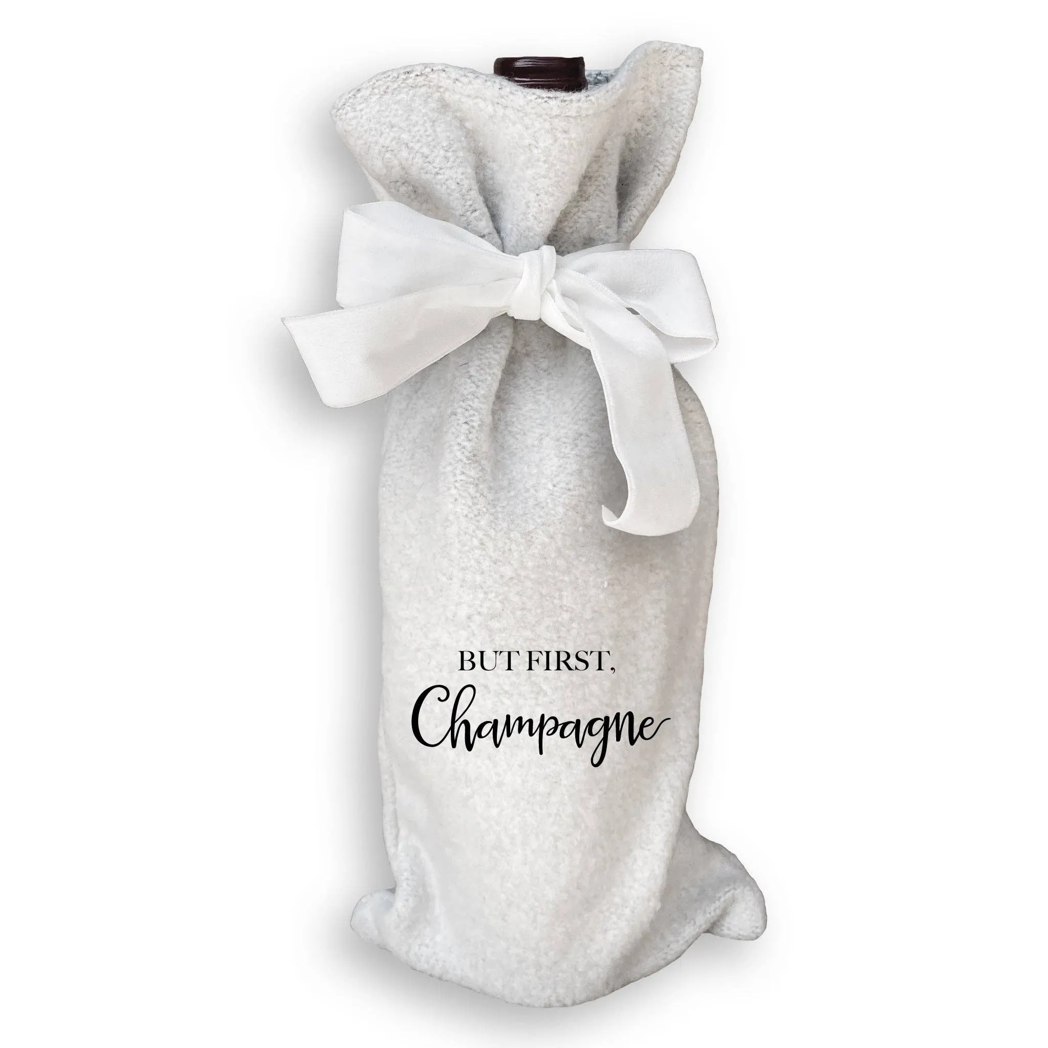 But First Champagne: White Guest Towel