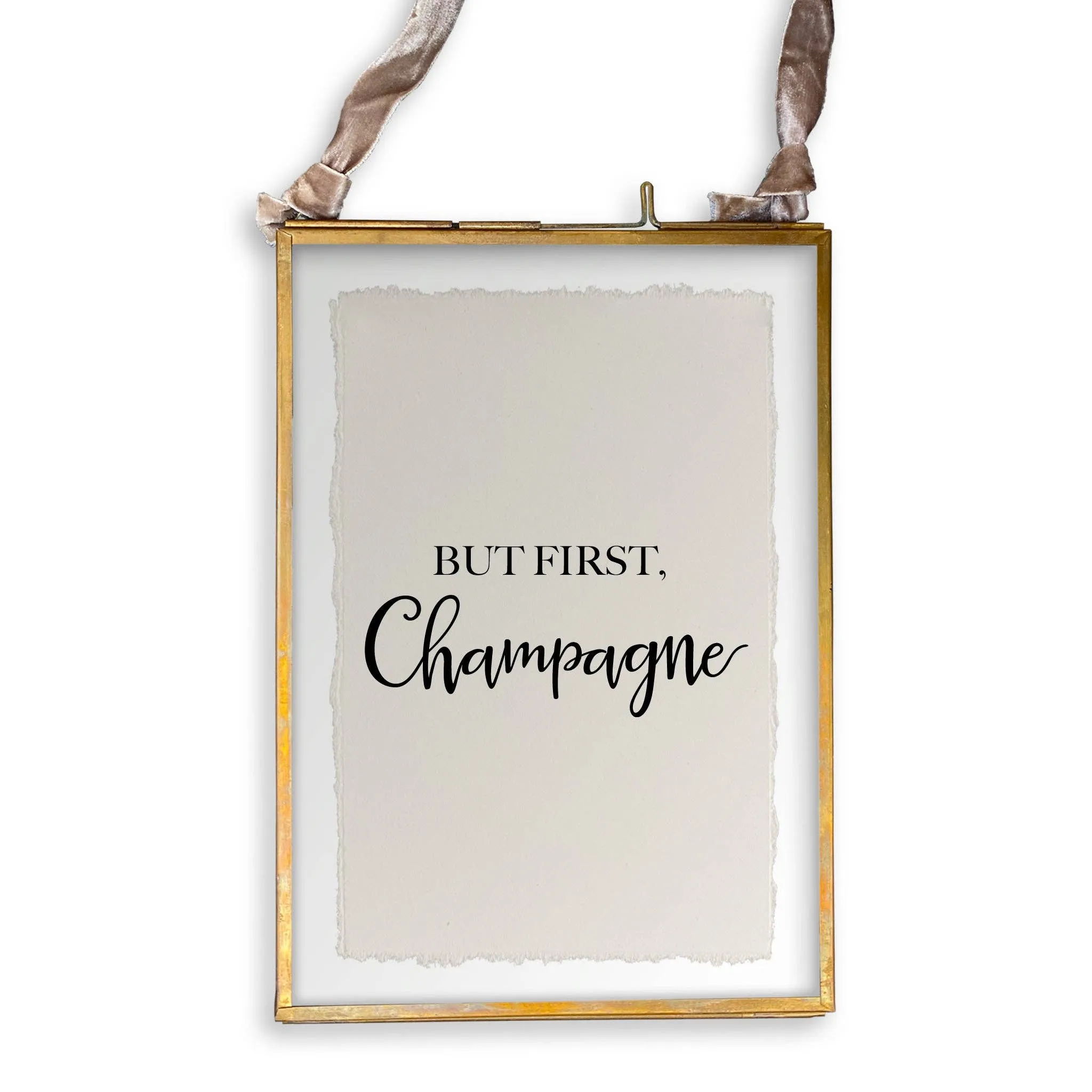 But First Champagne: White Guest Towel