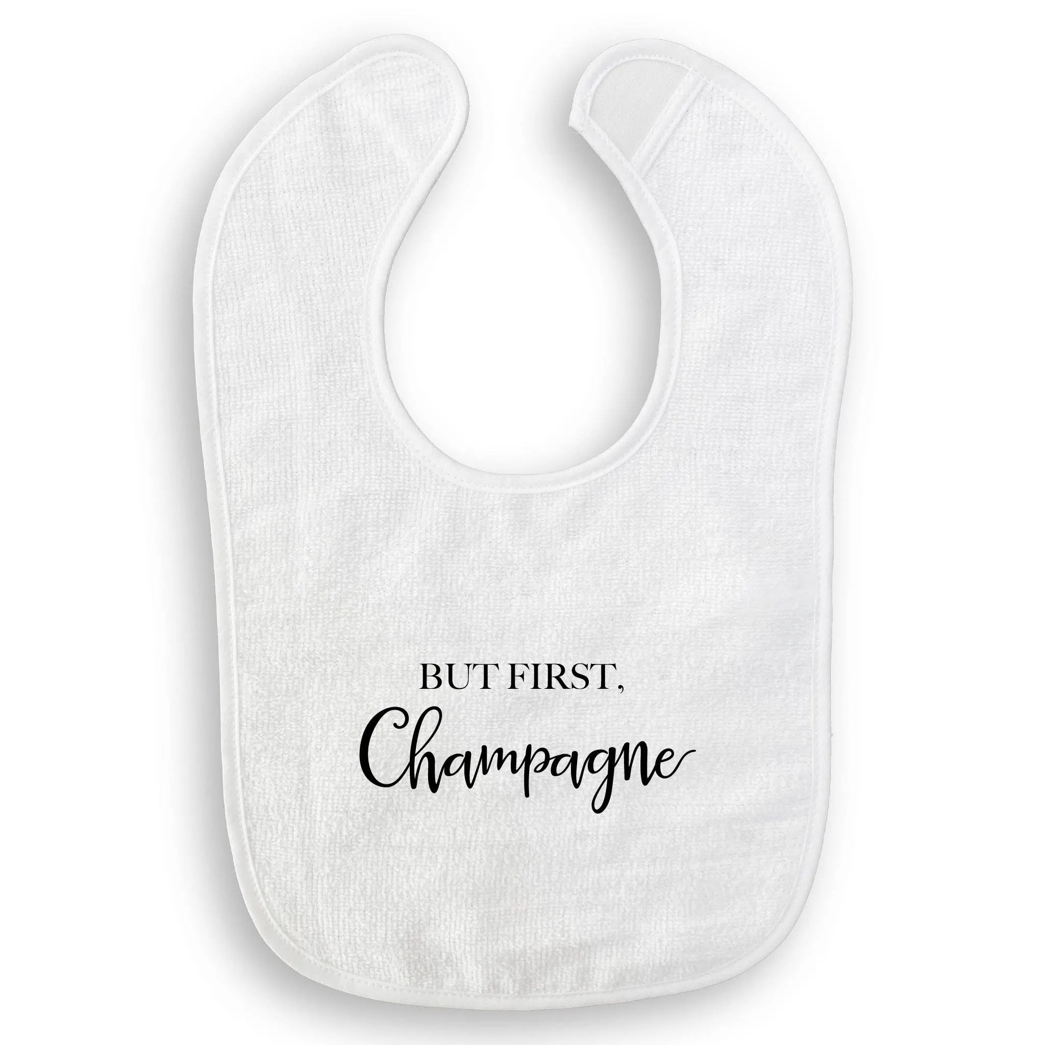 But First Champagne: White Guest Towel