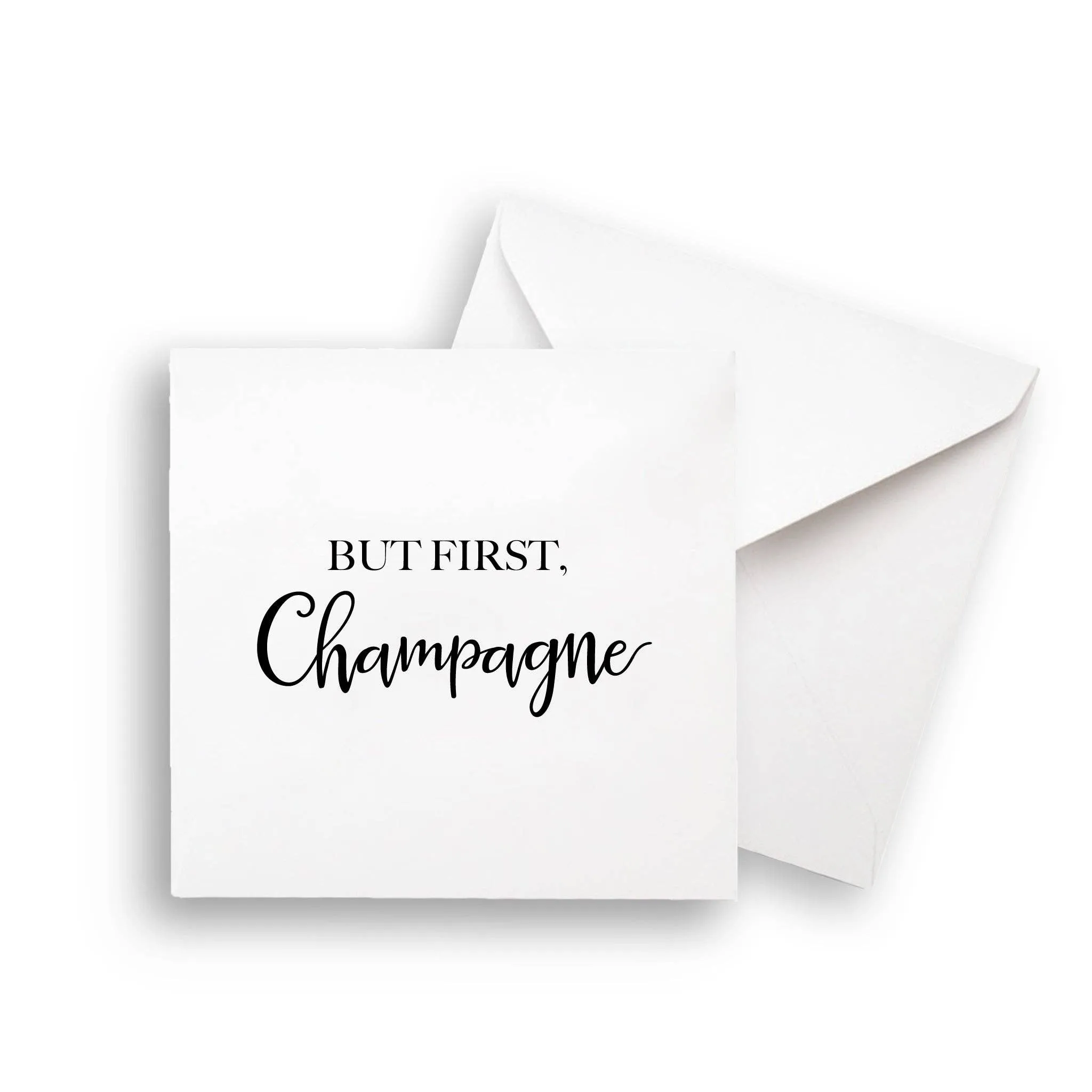 But First Champagne: White Guest Towel
