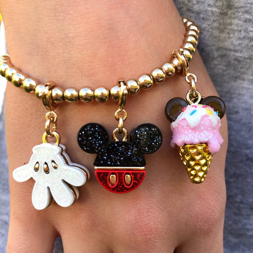 CHARM IT! Gold Glitter Mickey Mouse Icon Charm