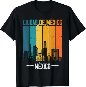 Ciudad de Mexico Retro Vintage Sunset Skyline Mexico T-Shirt