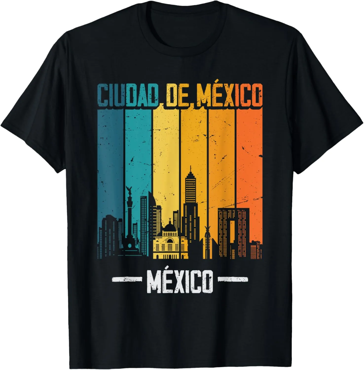 Ciudad de Mexico Retro Vintage Sunset Skyline Mexico T-Shirt