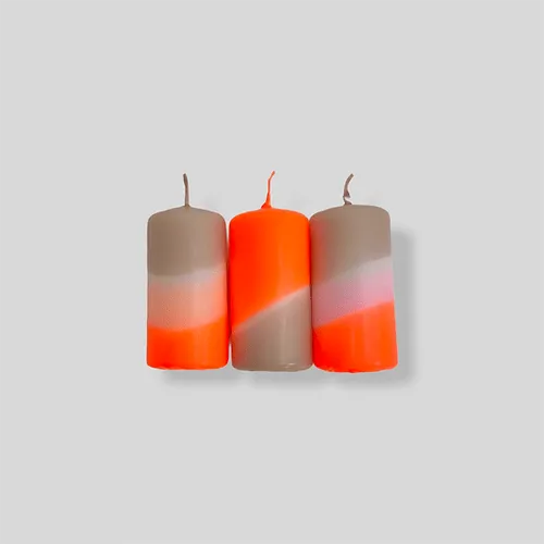 Dip Dye Neon Totem Candle