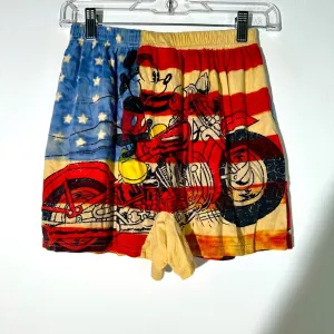 Disney Flag Mickey Mouse Motorcycle Shorts