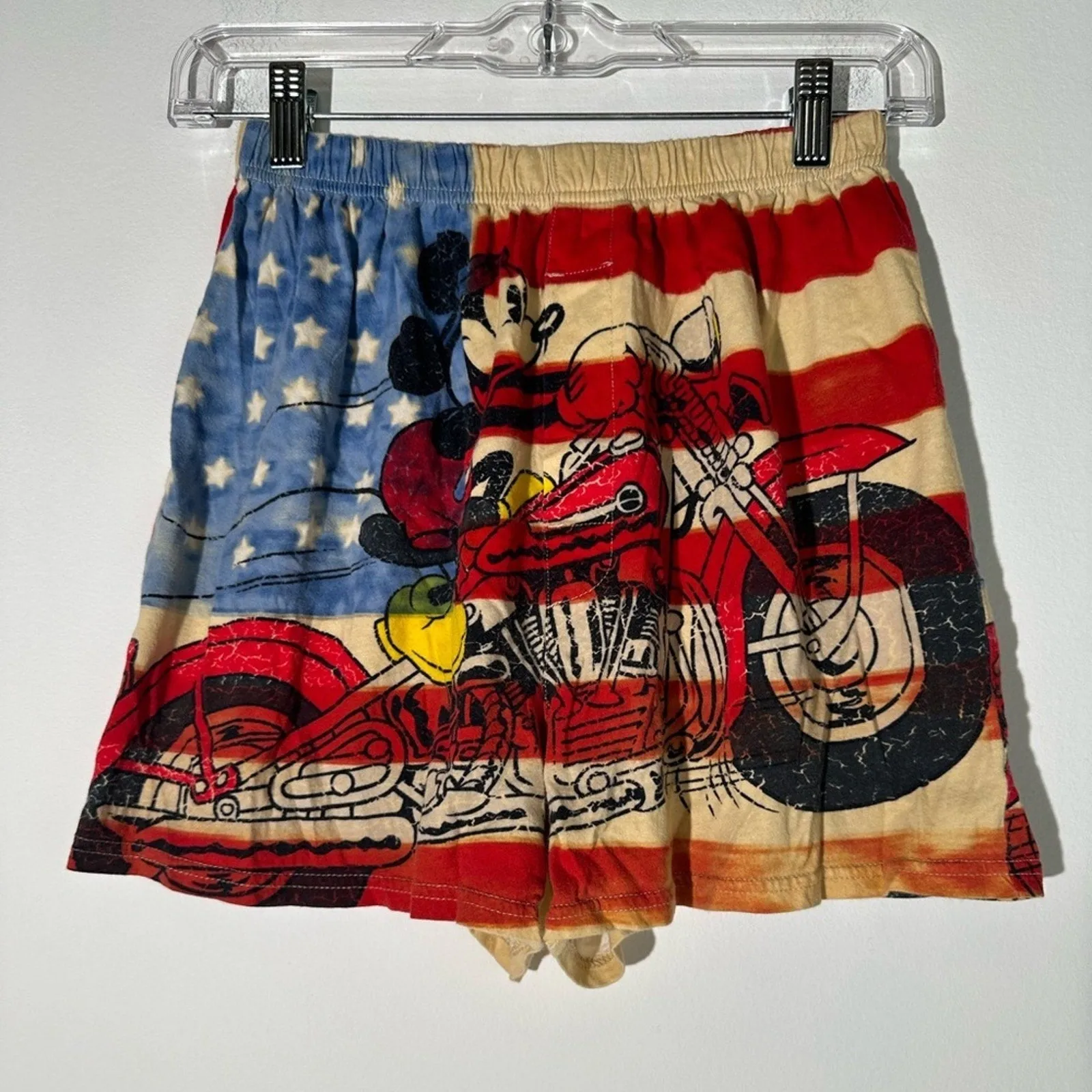 Disney Flag Mickey Mouse Motorcycle Shorts