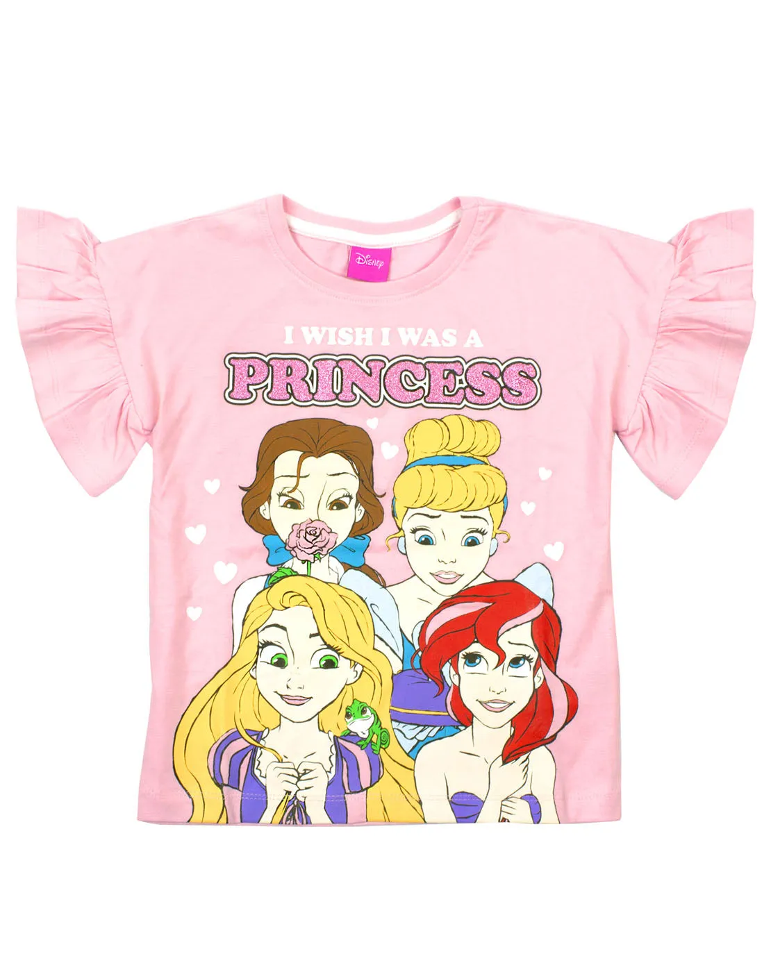 Disney Princesses Girls Cotton Short Pyjama Set - Pink