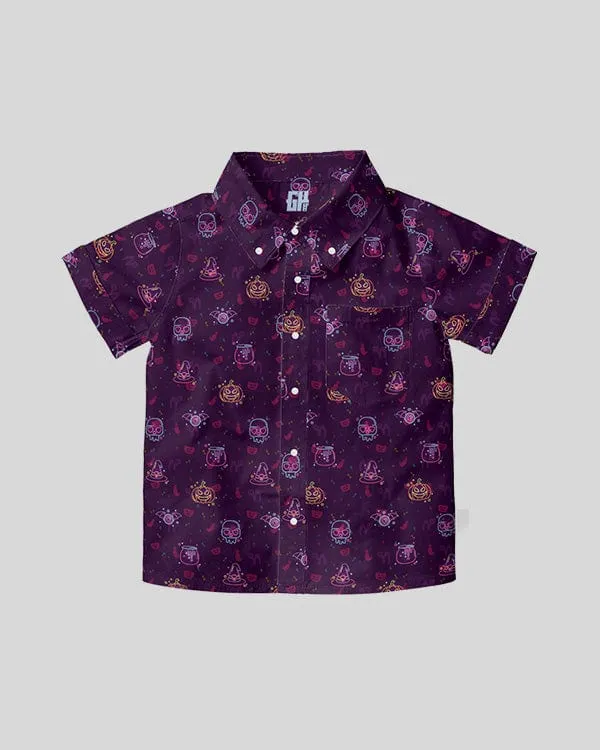 Halloween Neon Youth Button Down
