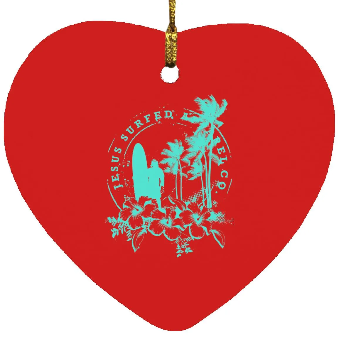 Jesus Surfed Apparel - Heart Ornament