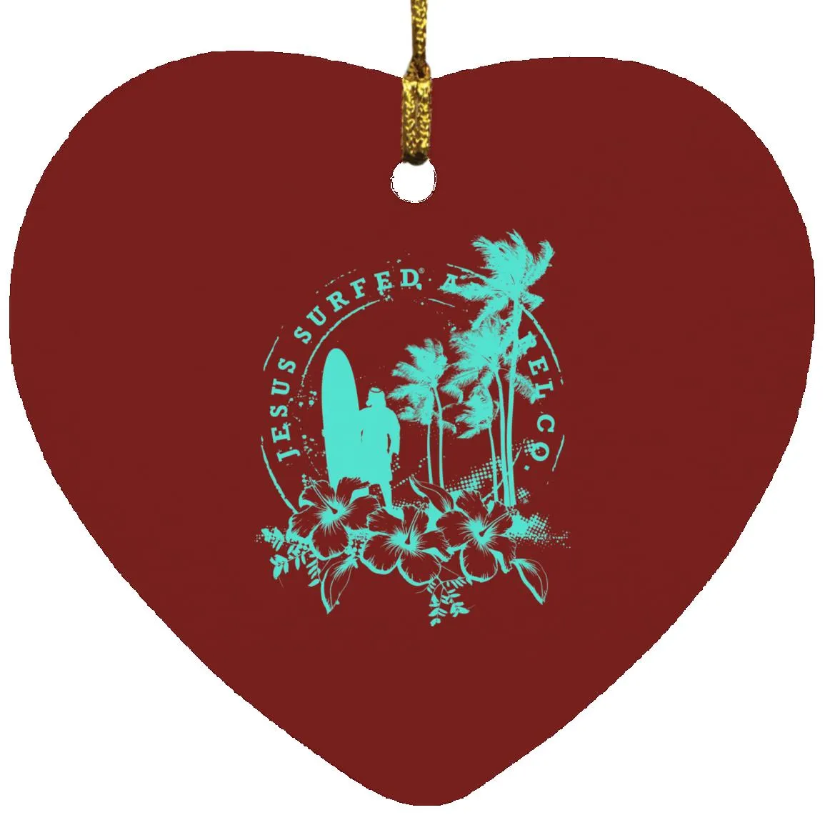 Jesus Surfed Apparel - Heart Ornament