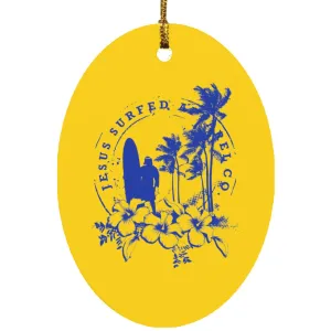 Jesus Surfed Apparel - Oval Ornament