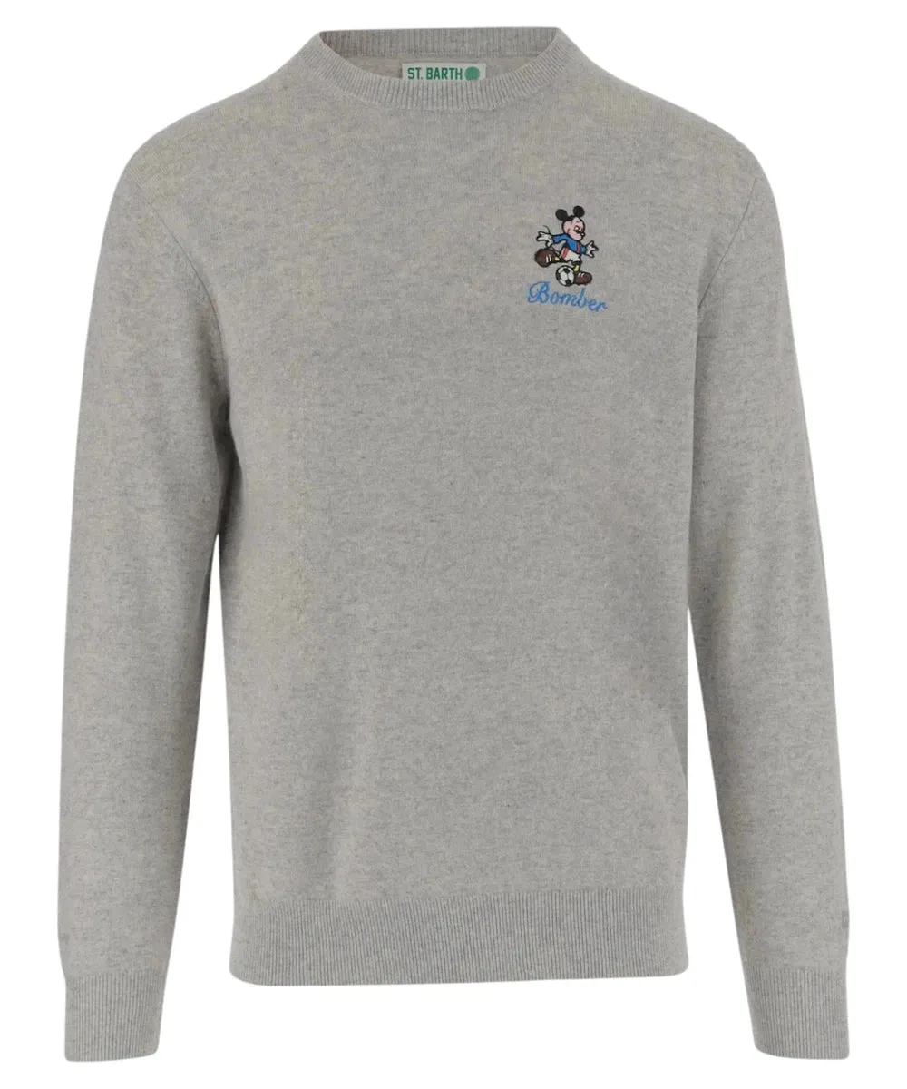 Maglione Girocollo "Mickey Bomber" Grigio