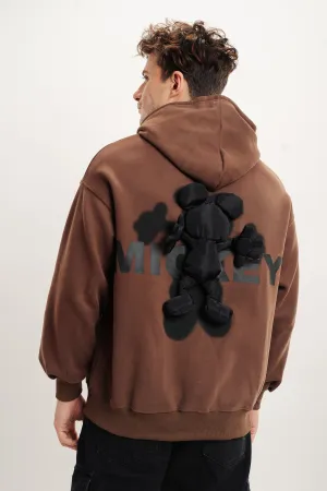 Men's Mickey 3D Hoodie In Brown