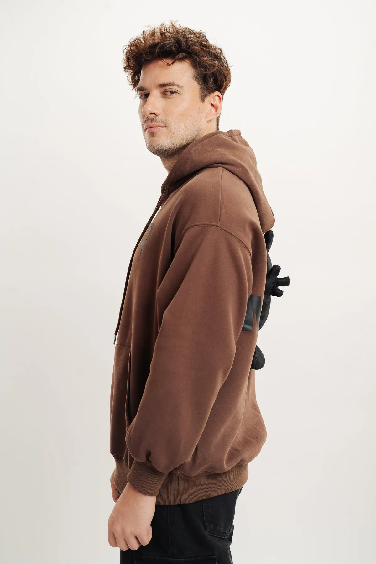 Men's Mickey 3D Hoodie In Brown