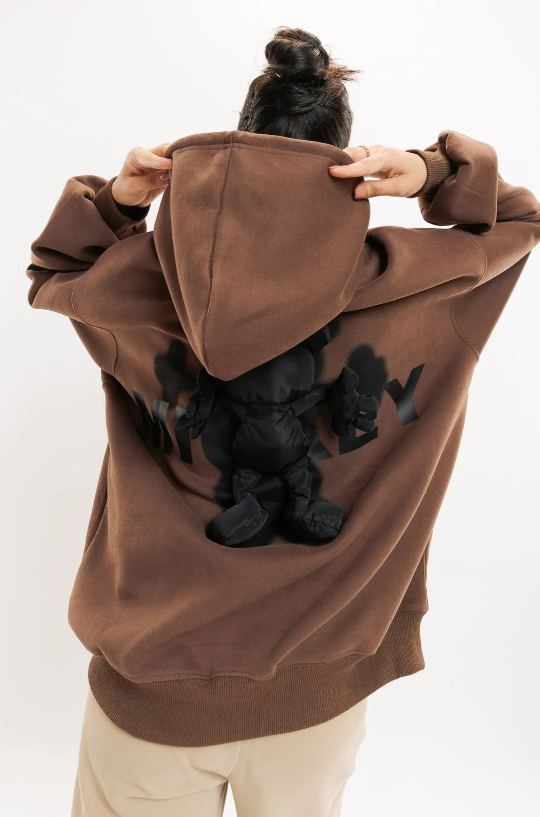 Mickey 3D Hoodie In Brown