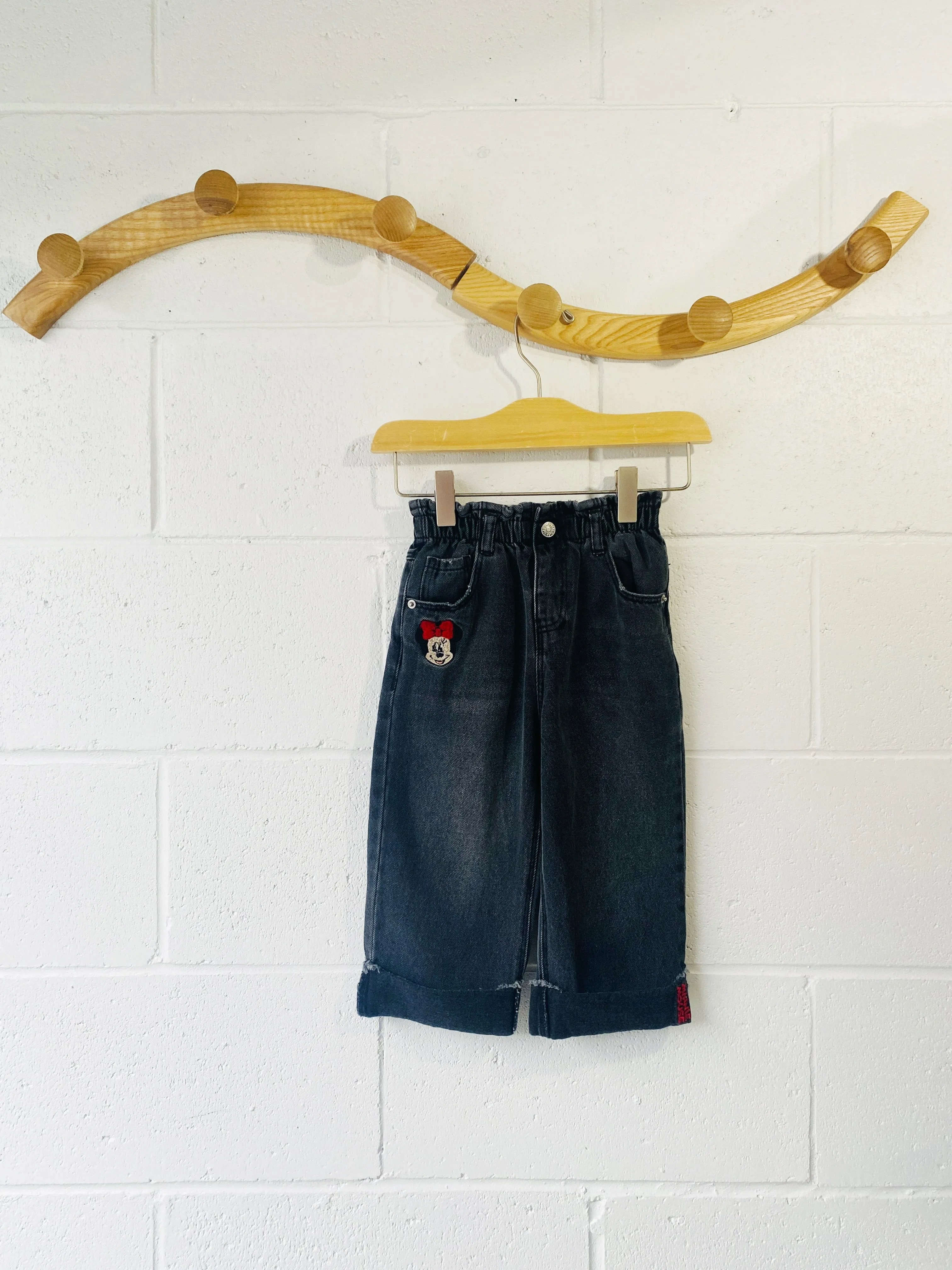 Minnie Wide Leg Paper Bag Jeans, 18-24 months
