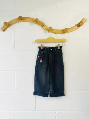 Minnie Wide Leg Paper Bag Jeans, 18-24 months