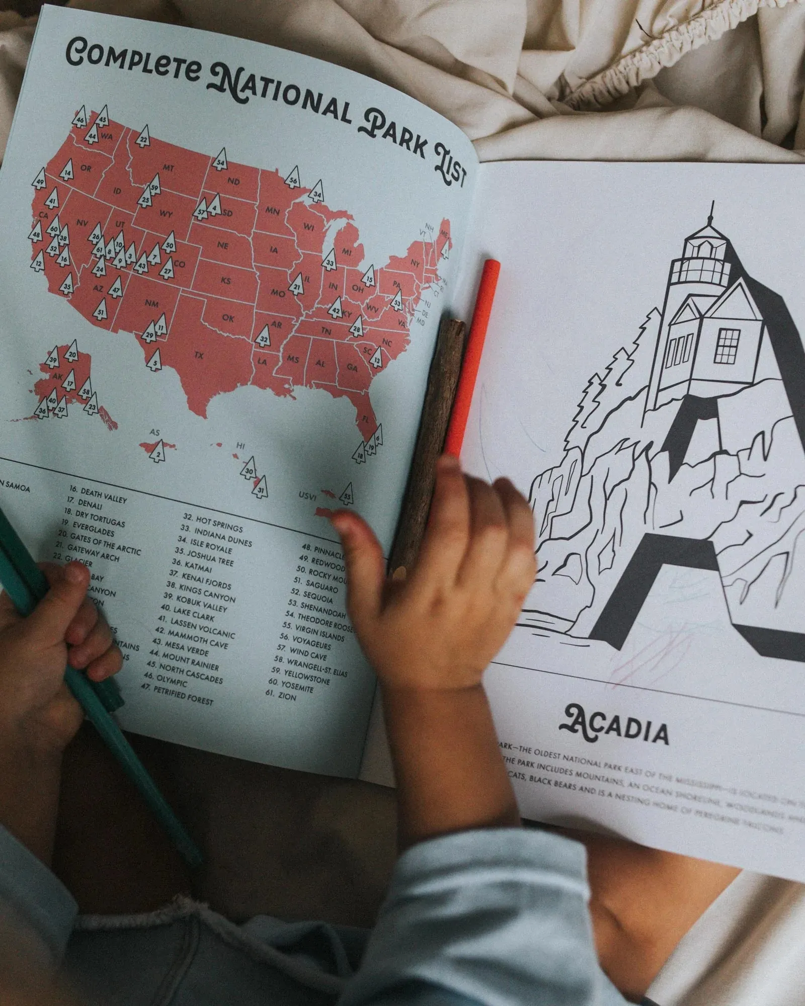 National Parks A-Z Coloring Book