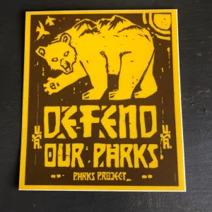 Parks Project - Defend Our Parks - Individual 4" x 3.5 wide Sticker