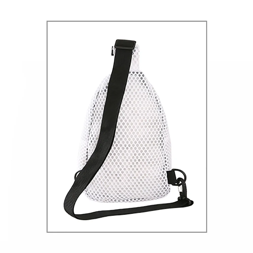 Solid Mesh Sling Bag White